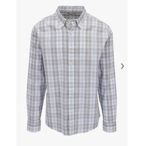 FAHERTY Movement™ Gray Cream Plaid Sport Shirt size L